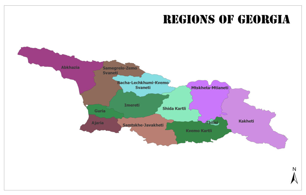Map of Regions of Georgia